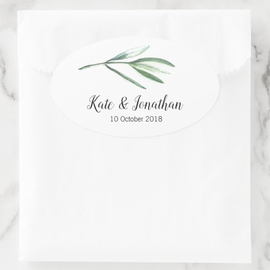 Trouwstickers voor gunsten ovale sticker (Tas)