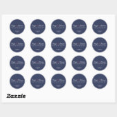 Trouwstickers voor marineblauw en rode bruiloft ronde sticker (Vel)