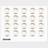 Trouwstickers Waterverf Roze Rozen Ronde Sticker (Vel)