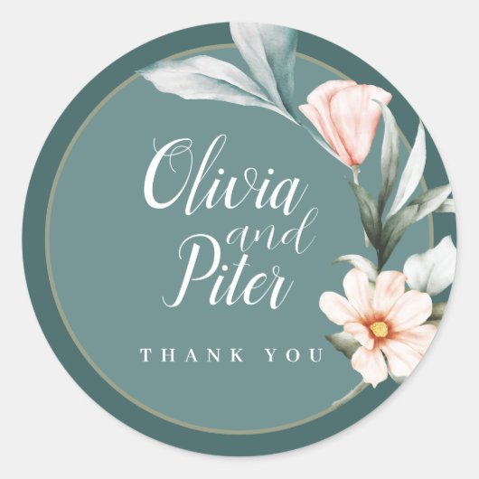 trouwstier botanisch ronde sticker (Voorkant)