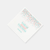 Trouwstip confetti koraal blauwgroen aangepaste se servetten (Hoek)