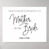 Trouwstoel gereserveerd voor de moeder van de brui poster (Voorkant)