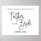 Trouwstoel gereserveerd voor overleden Bruidsvader Poster (Voorkant)