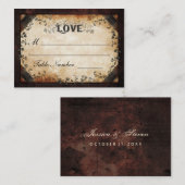 Trouwstoel Kaart - Bruin Gothic Halloween LIEFDE Plaatskaartje (Voorkant / Achterkant)