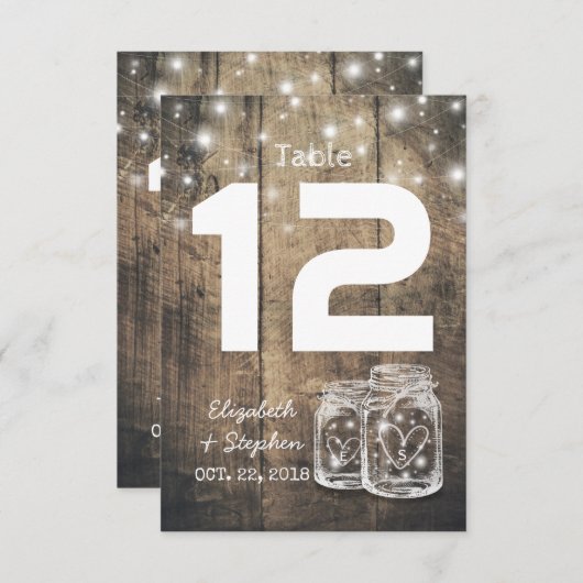 Trouwstoel Plaats Tafel Nummer Metselwerk Pot Lich Kaart (Voorkant / Achterkant)