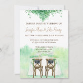 Trouwstoelen en Waterverf met trouwtafel Kaart (Voorkant)