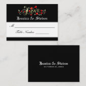 Trouwstoelen Kaarten - LOVE Red Roses Matching Plaatskaartje (Voorkant / Achterkant)