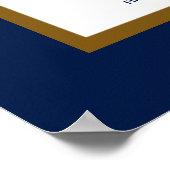 Trouwstoelenkaart Navy Blauw Goud Palm Tropisch Poster (Hoek)