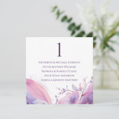 Trouwstoelenkaart - Waterverf Kersenbloesems Kaart (Staand voorkant)