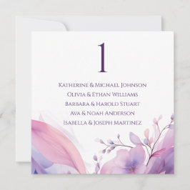 Trouwstoelenkaart - Waterverf Kersenbloesems Kaart