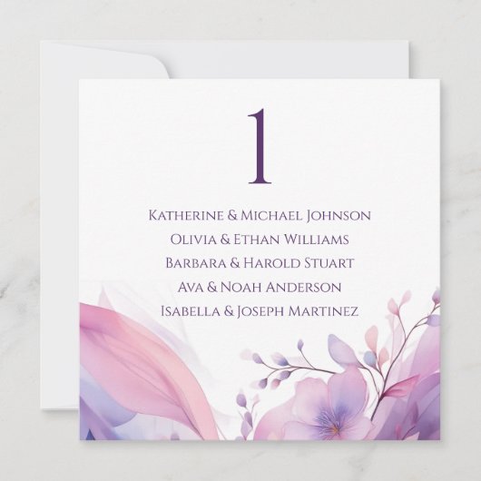 Trouwstoelenkaart - Waterverf Kersenbloesems Kaart (Voorkant)