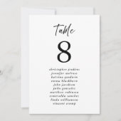 Trouwstoelenlijst Guest Table Number Modern Kaart (Voorkant)