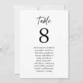 Trouwstoelenlijst Guest Table Number Modern Kaart (Achterkant)