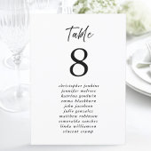 Trouwstoelenlijst Guest Table Number Modern Kaart