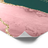 Trouwstoelindeling Blush Goud Agate Smaragd Groen Poster (Hoek)