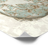 Trouwstoelindeling met turquoise liefdesvogels poster (Hoek)