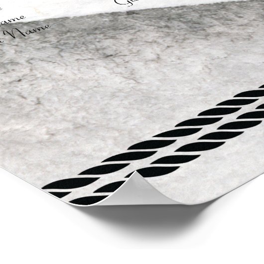 Trouwstoelindeling Nautisch 45x60 cm Grijs Wit Poster (Hoek)