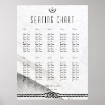 Trouwstoelindeling Nautisch 45x60 cm Grijs Wit