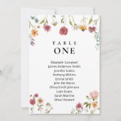 Trouwstoelindelingkaart met wilde bloemen kaart (Voorkant)