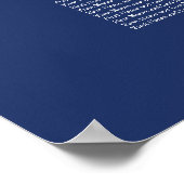 Trouwstoelindelingposter Navy Blue 23 Tafels Poster (Hoek)