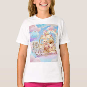Trouwstoet met schattige puppy-hond in sprookjesac t-shirt
