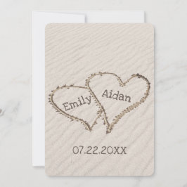 Trouwstrand Harten met Namen Kaart