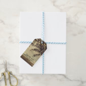 Trouwstrand Oceaans Palmbomen & Lichten Bruiloft Cadeaulabel (Met Touw)