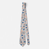 Trouwstrand Shell Bloemen Blauw Blush Wit Stropdas (Voorkant)