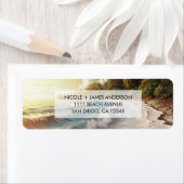 Trouwstrand zonsondergang paradijselijke kust etiket (Insitu)