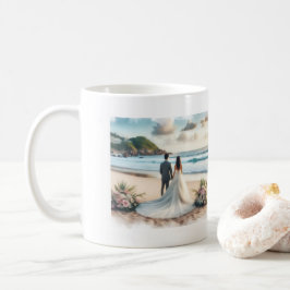 Trouwstranden voor koppels koffiemok