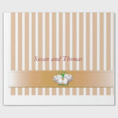 Trouwstrepen gouden cadeaupapier (Vlak)