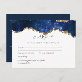 Trouwsuite in Sublime Agaat Blauw Goud Briefkaart