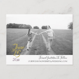 Trouwsuite 'Teal Blue Bouquet' Save the Date Briefkaart