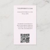 Trouwtaart Bakkerij Elegant Roze Aangepaste QR Cod Visitekaartje (Achterkant)