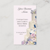 Trouwtaart Bakkerij Elegant Roze Aangepaste QR Cod Visitekaartje (Voorkant)