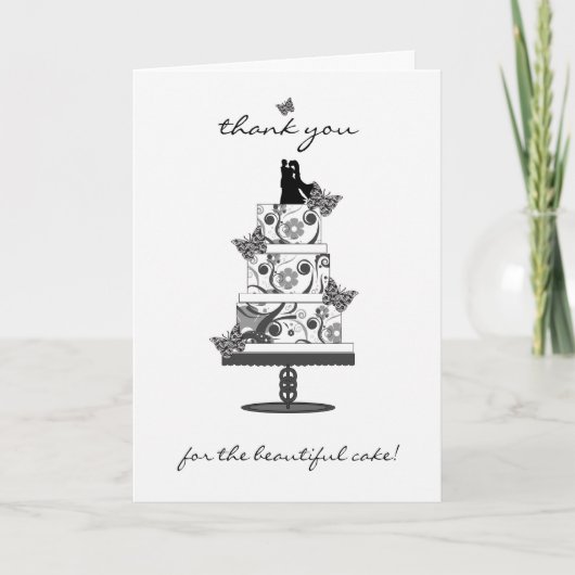 trouwtaart bedankkaart - bedankt voor de be (Voorkant)