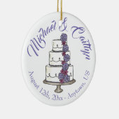 Trouwtaart Bruiloft Jubileum Keramisch Ornament (Rechts)