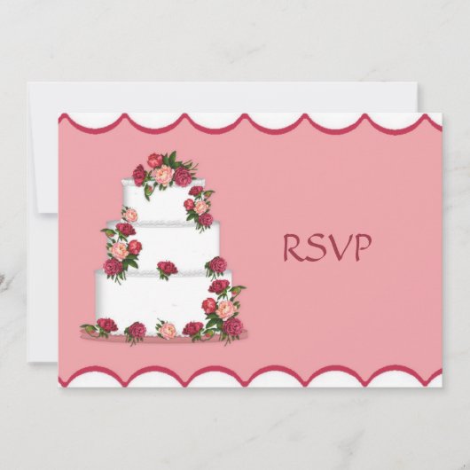 Trouwtaart Bruiloft RSVP Kaart (Voorkant)