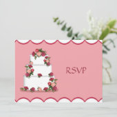 Trouwtaart Bruiloft RSVP Kaart (Staand voorkant)