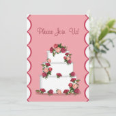 Trouwtaart bruiloft uitnodiging (Staand voorkant)