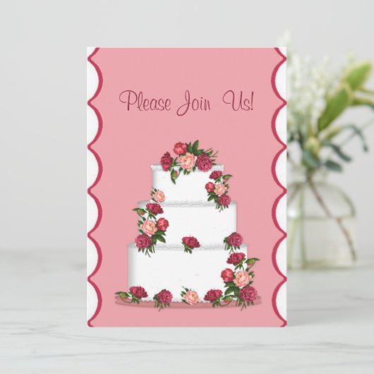 Trouwtaart bruiloft uitnodiging (Staand voorkant)