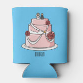 Trouwtaart cartoonillustratie  blikjeskoeler (Achterkant)