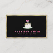 Trouwtaart Decorator Cake Logo Faux Gold Visitekaartje (Voorkant)