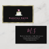 Trouwtaart Decorator Cake Logo Faux Gold Visitekaartje (Voorkant / Achterkant)