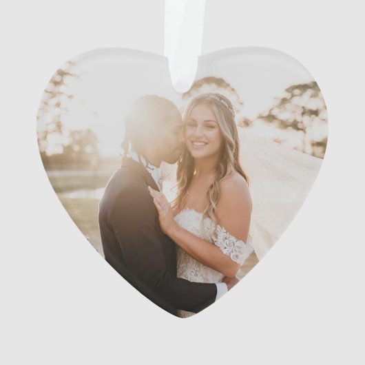 Trouwtaart eerste getrouwde kerst ornament (achterkant)