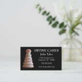 Trouwtaart en roze rozen bakker taart winkel visitekaartje (Staand voorkant)