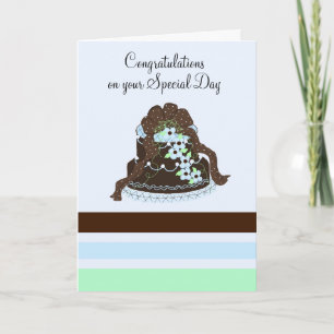 Trouwtaart felicitaties kaart