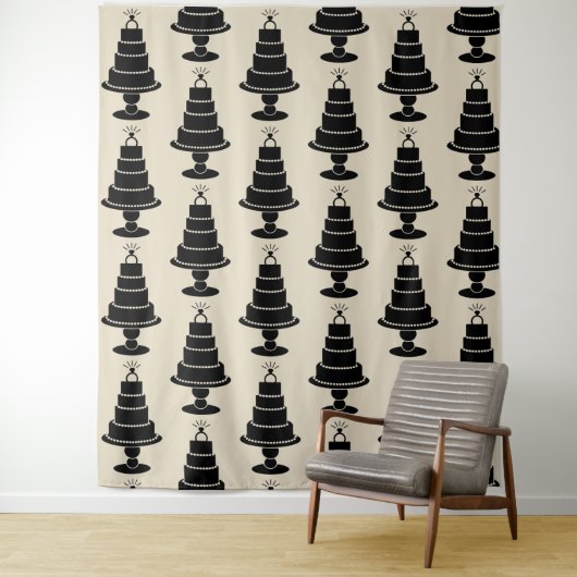 Trouwtaart Foto achtergrond Wandkleed (In situ)