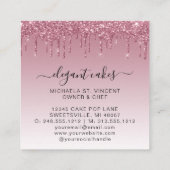 Trouwtaart Glittersluier Burgundy Bakkerij Vierkante Visitekaartje (Achterkant)