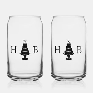 Trouwtaart Initialen Blikvorm Glas